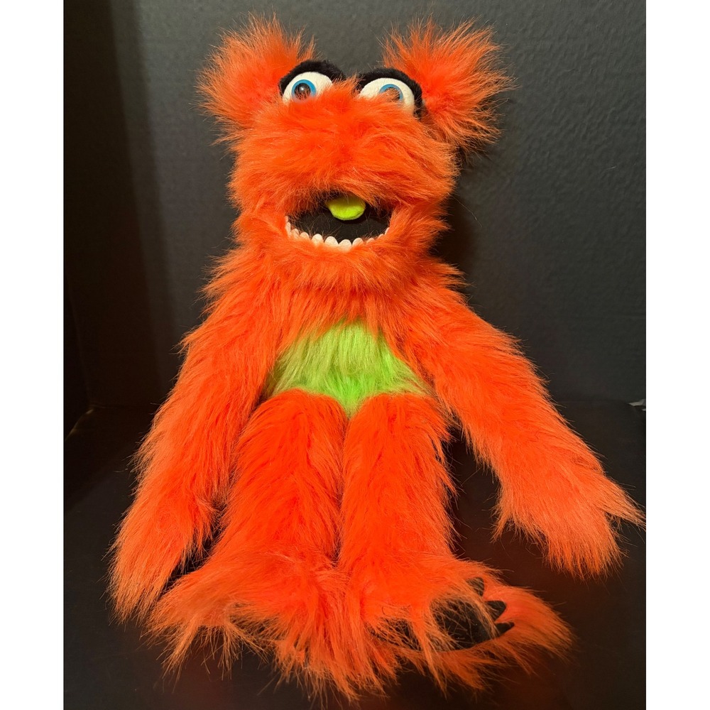 The Puppet Company Orange Monster Hand Puppet Large Furry Plush 24" w/ Sound